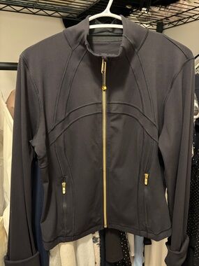 lululemon athletica Black Define Cropped Nulu Jacket with Gold Zippers
